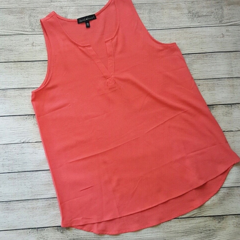 Derek Heart Sleeveless Blouse In Coral Size Large